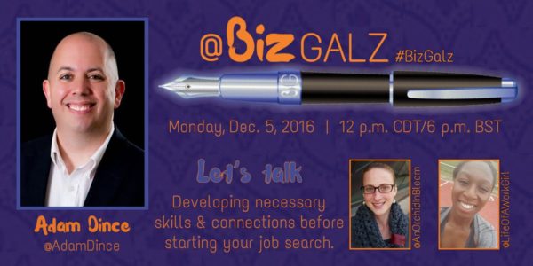 Adam Dince #BizGalz December 5, 2016 at 12 PM